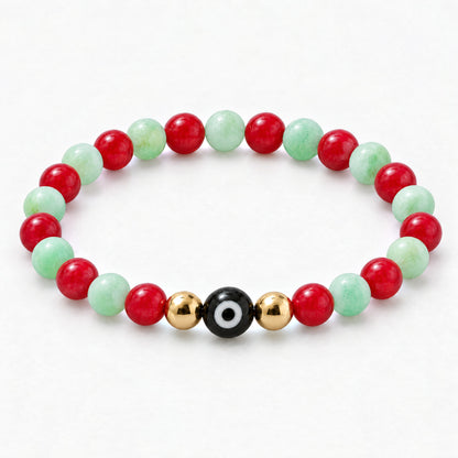 Eye of Prosperity Ruby and Emerald Bracelet REAL Gold
