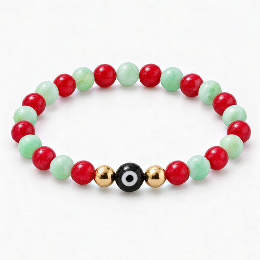 Eye of Prosperity Ruby and Emerald Bracelet REAL Gold