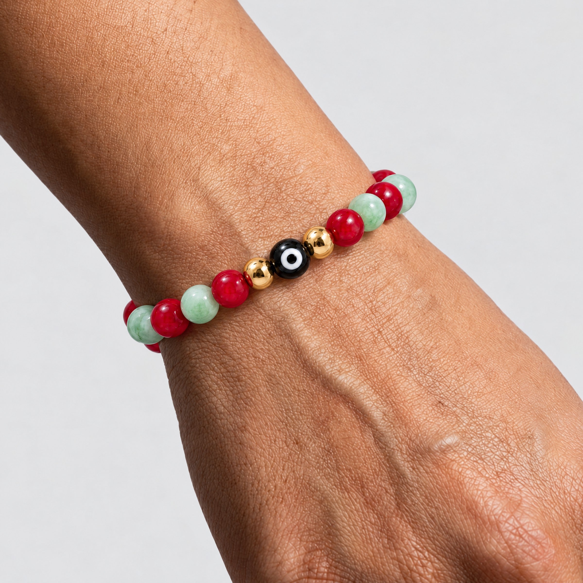 Eye of Prosperity Ruby and Emerald Bracelet REAL Gold