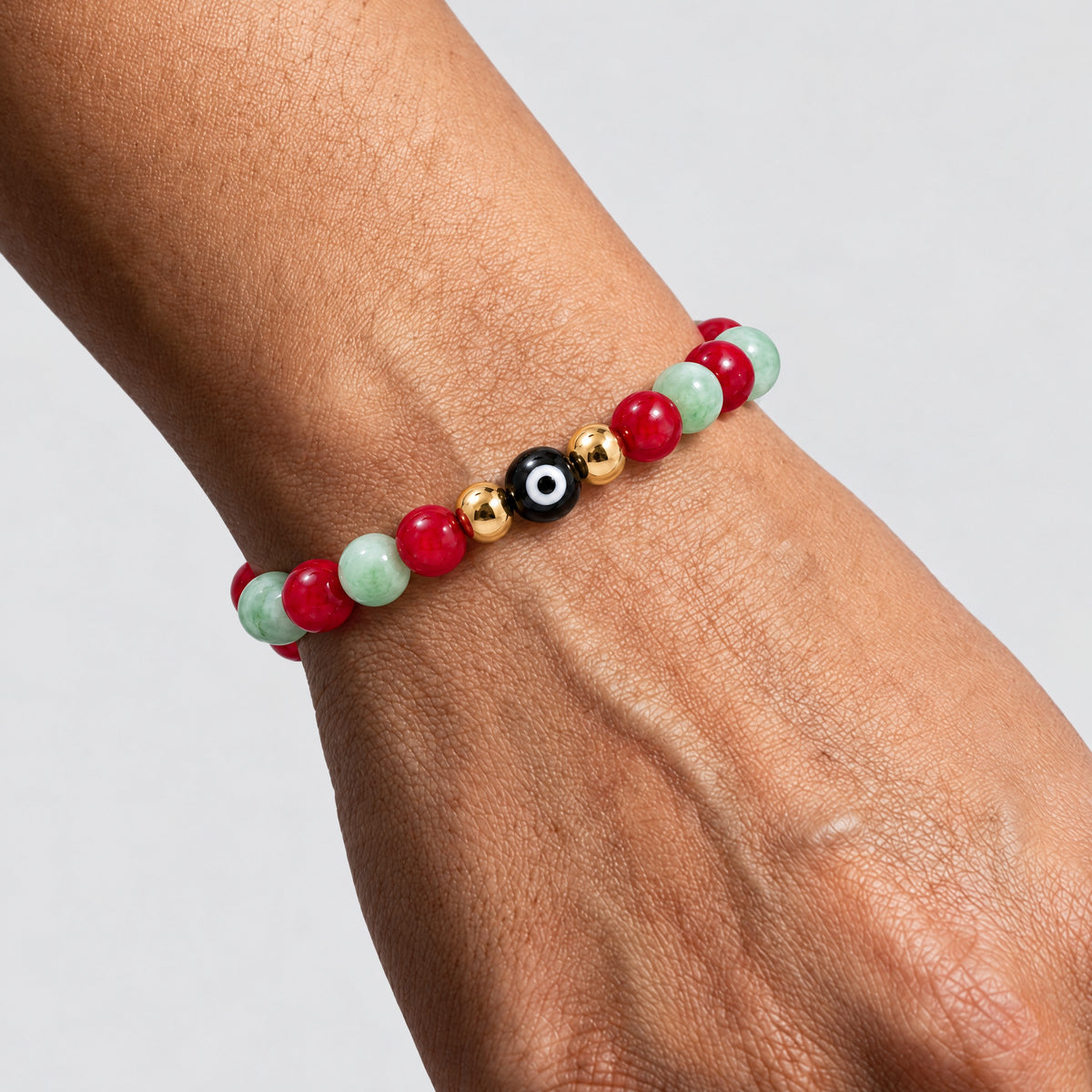 Eye of Prosperity Ruby and Emerald Bracelet REAL Gold