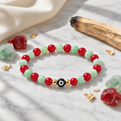 Eye of Prosperity Ruby and Emerald Bracelet REAL Gold