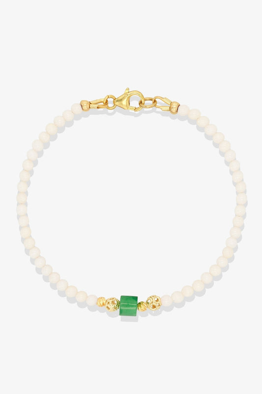 Garnet and Jade Gold Vermeil Crystal Bracelet - Fortune - Eat.Read.Love.