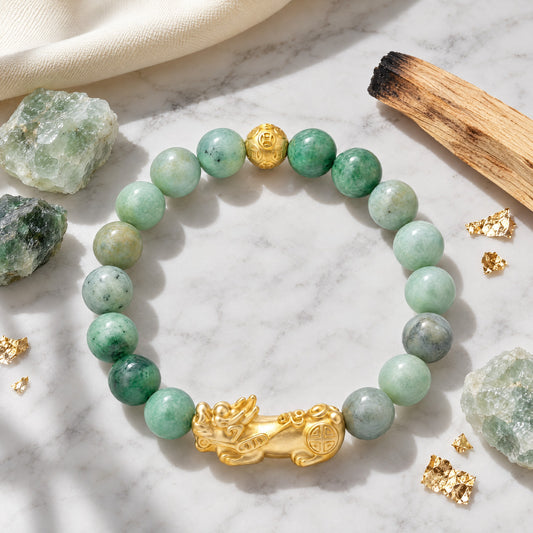 Garnet & Hydrogrossular Feng Shui Lucky Pixiu Passion & Wealth Bracelet
