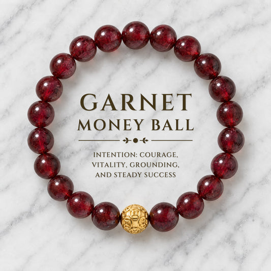 Garnet Money Ball Success Bracelet