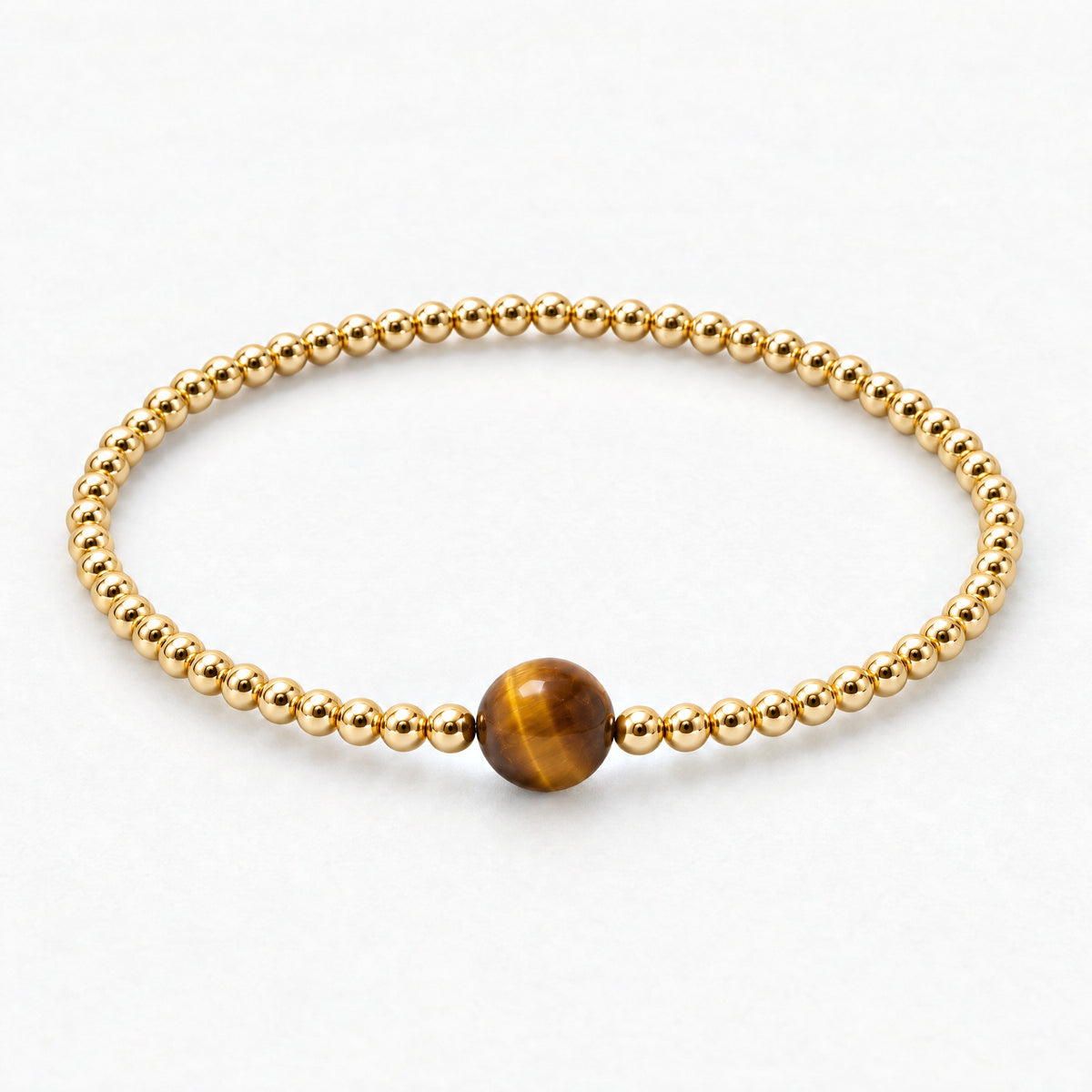 Gemini Golden Zodiac Tigers Eye 2026 Bracelet REAL Gold