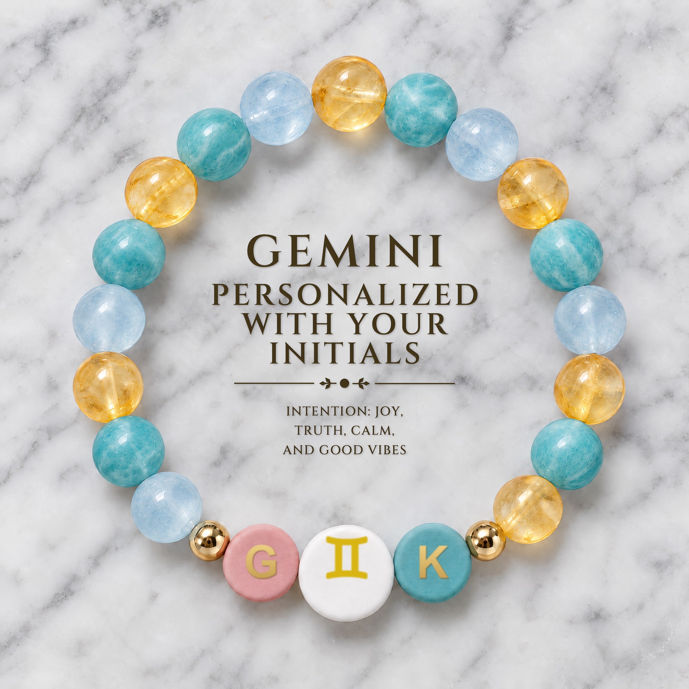 Gemini Initial Charm Bracelet