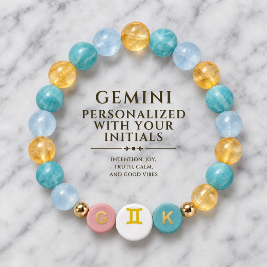 Gemini Initial Charm Bracelet