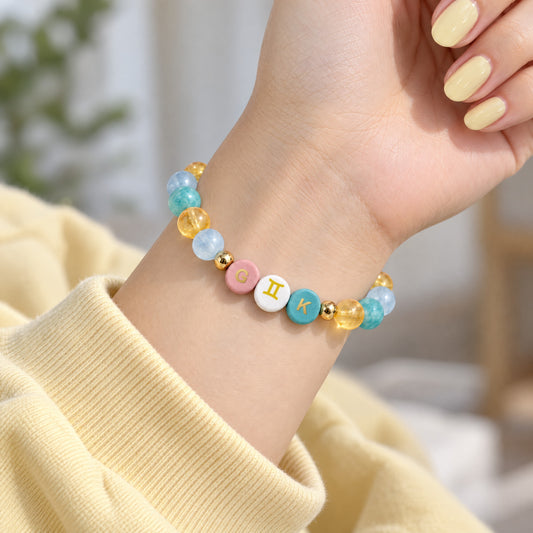 Gemini Initial Charm Bracelet