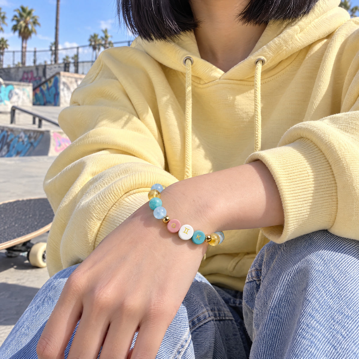 Gemini Initial Charm Bracelet