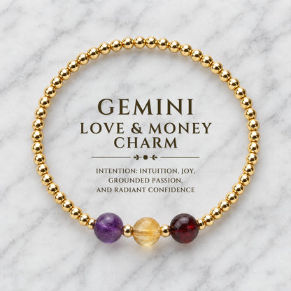 Gemini Love and Money Golden Bracelet With REAL Gold