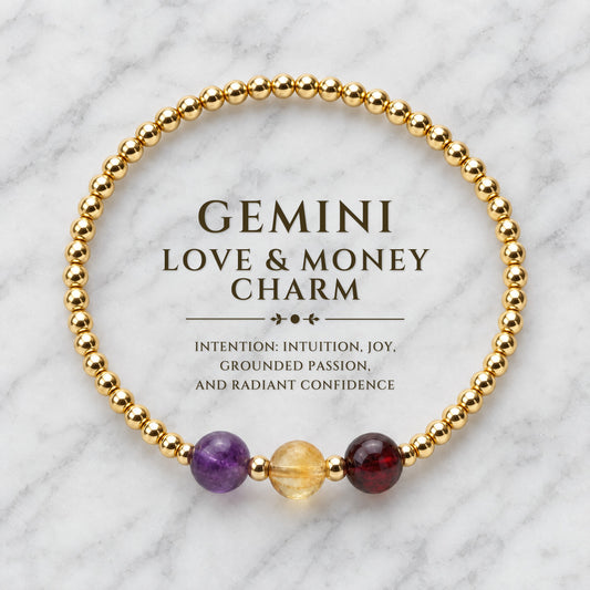 Gemini Love and Money Golden Bracelet With REAL Gold