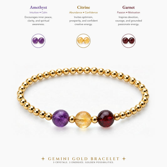 Gemini Love and Money Golden Bracelet With REAL Gold