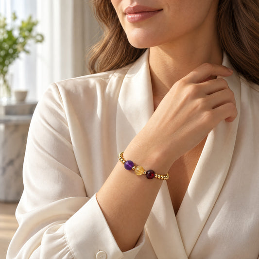 Gemini Love and Money Golden Bracelet With REAL Gold