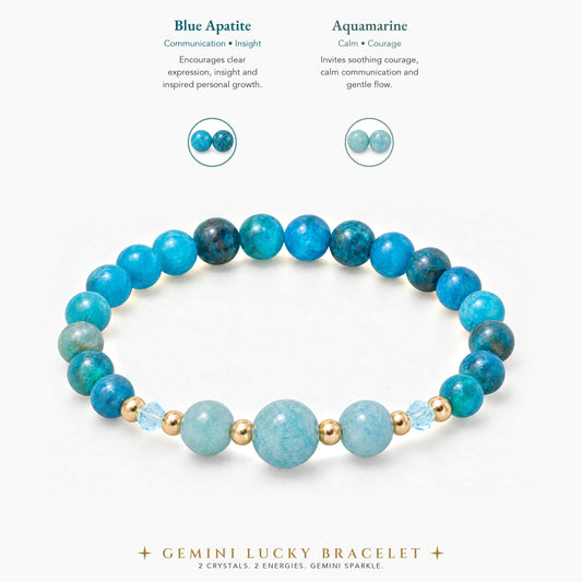 Gemini Lucky Zodiac Trio Crystal Bracelet