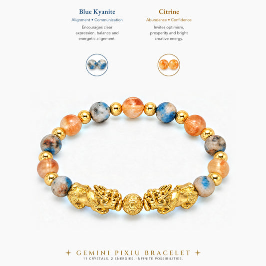 Gemini Zodiac Feng Shui Double Pixiu Bracelet