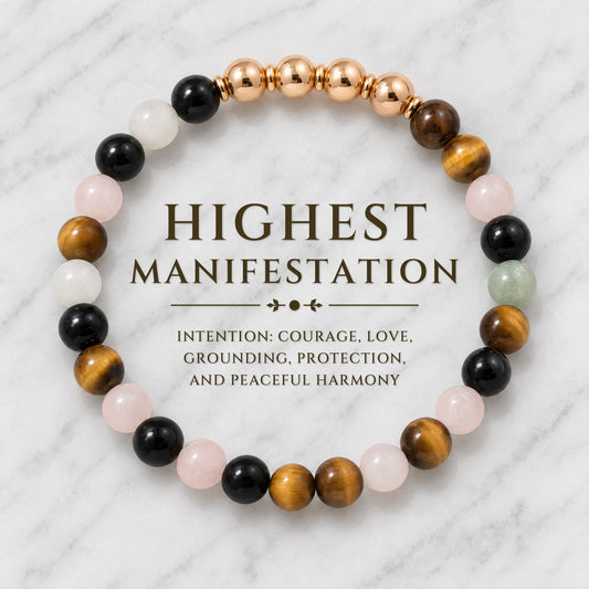 Highest Manifestation Bracelet with PURE Gold Beads