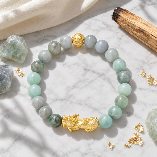Jade Feng Shui Lucky Pixiu Prosperity & Harmony Bracelet