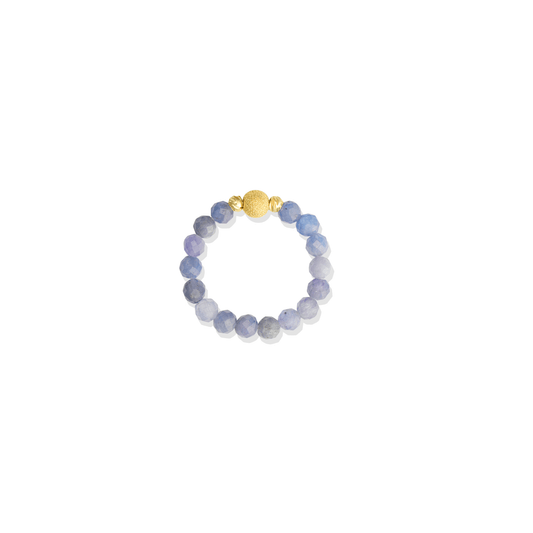 Kyanite Gold Vermeil Stretch Ring - Balance - Eat.Read.Love.