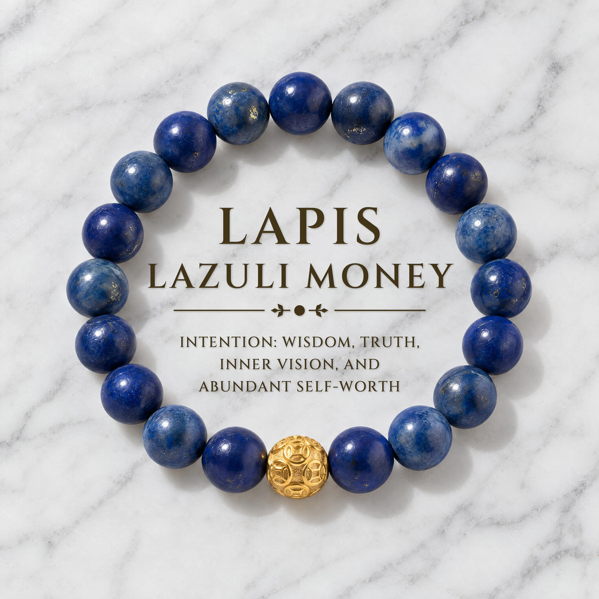 Lapis Lazuli Money Ball Abundance Bracelet