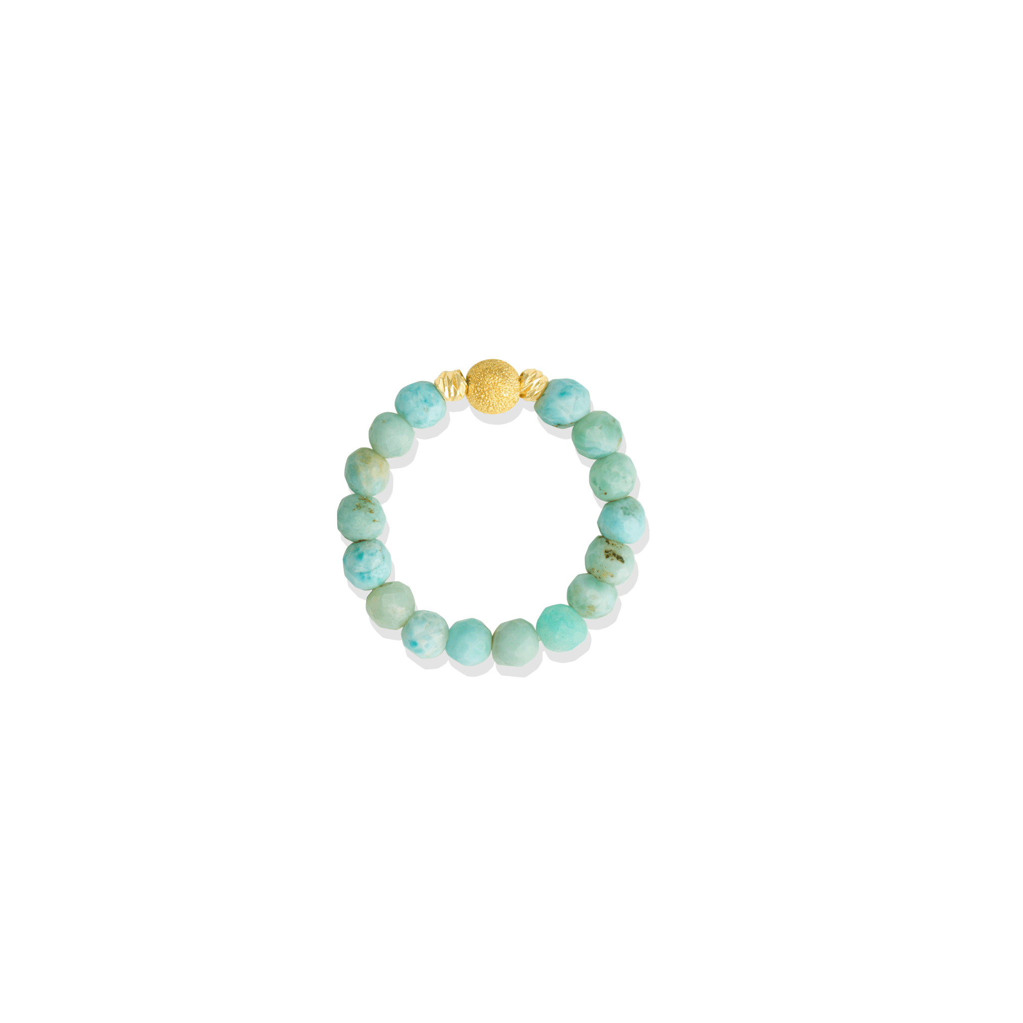 Larimar Gold Vermeil Stretch Ring - Communication - Eat.Read.Love.