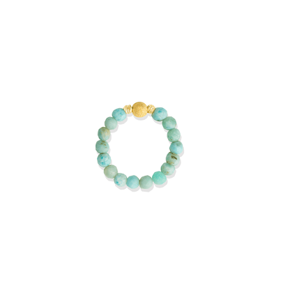 Larimar Gold Vermeil Stretch Ring - Communication - Eat.Read.Love.