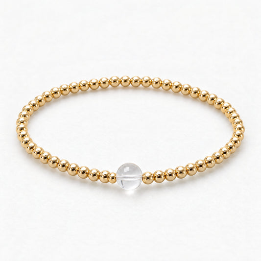 Leo Golden Zodiac Clear Quartz 2026 Bracelet REAL Gold