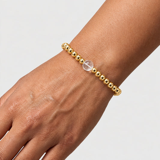 Leo Golden Zodiac Clear Quartz 2026 Bracelet REAL Gold