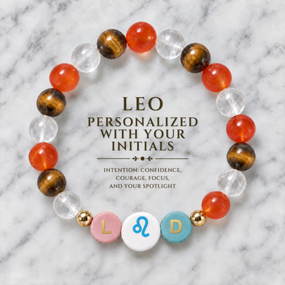 Leo Initial Charm Bracelet