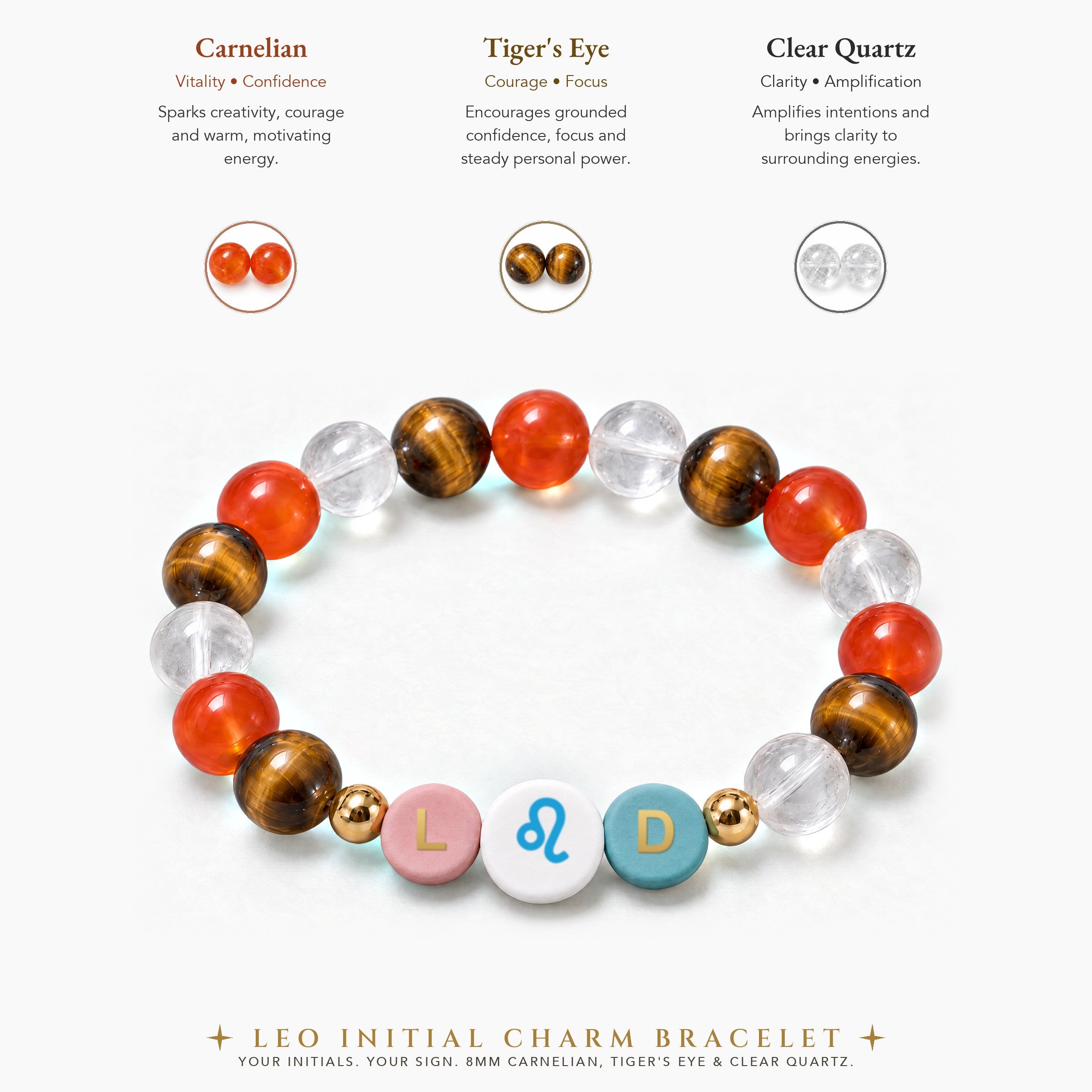 Leo Initial Charm Bracelet