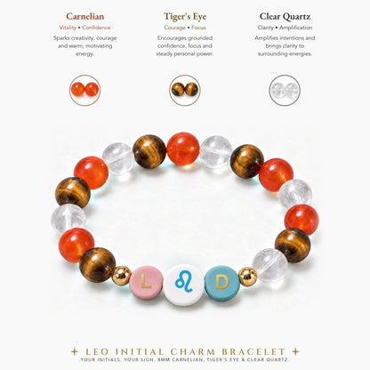 Leo Initial Charm Bracelet