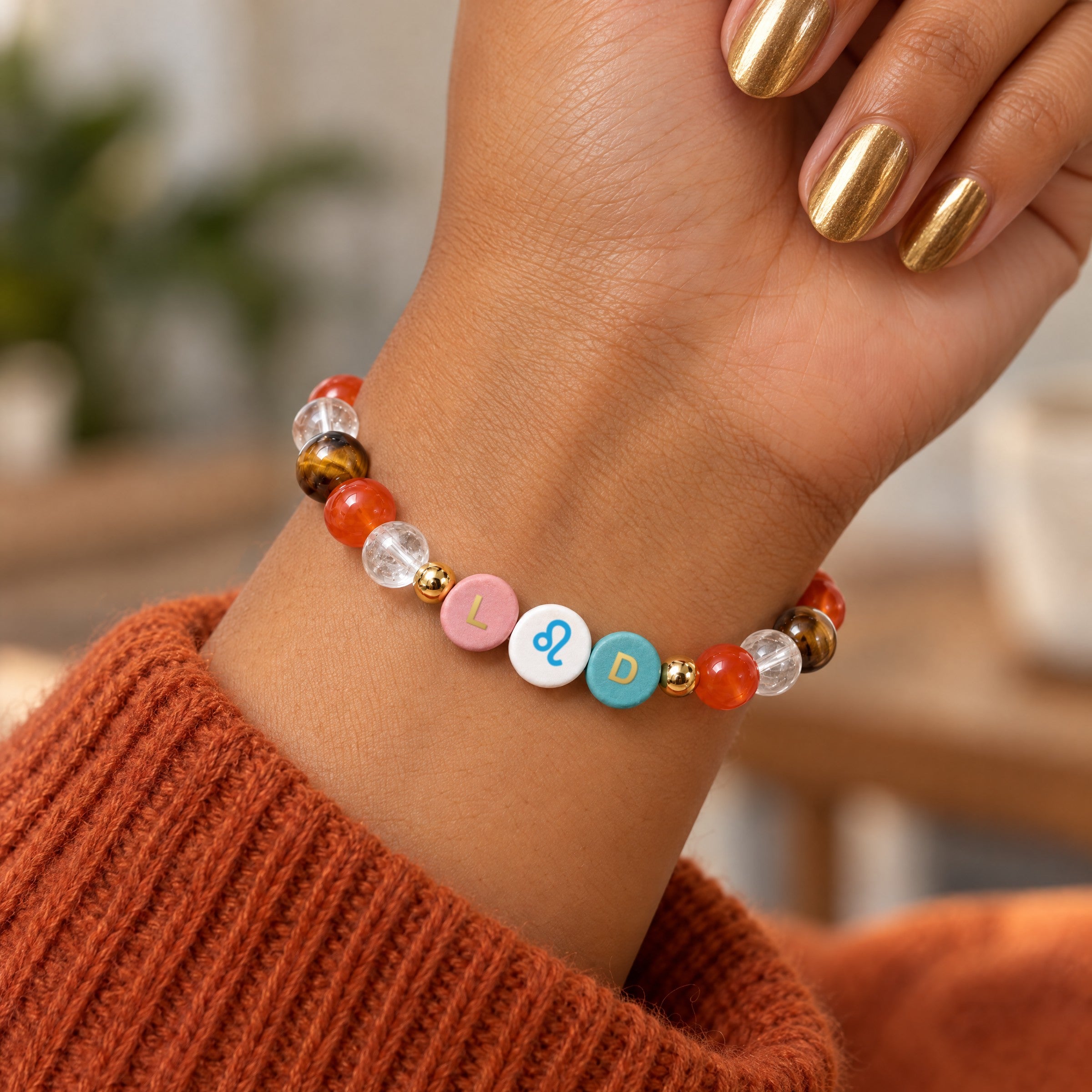 Leo Initial Charm Bracelet