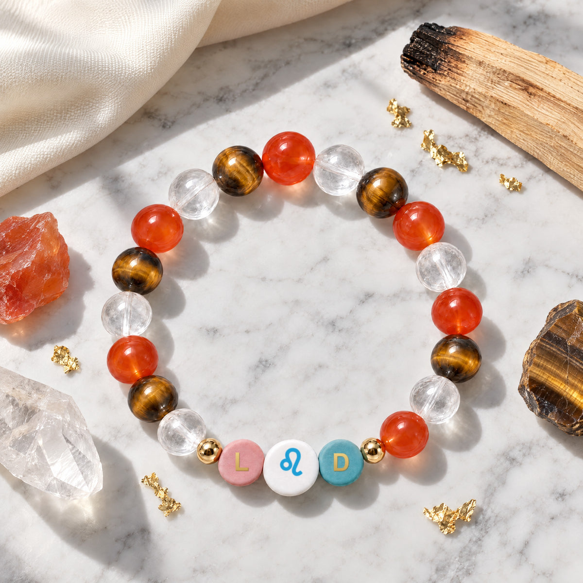 Leo Initial Charm Bracelet