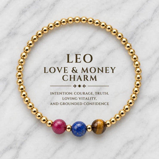 Leo Love and Money Golden Bracelet with REAL Gold