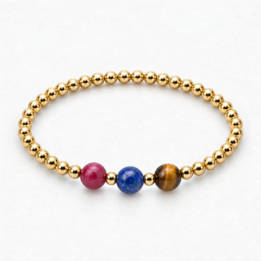 Leo Love and Money Golden Bracelet with REAL Gold