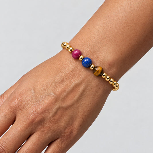Leo Love and Money Golden Bracelet with REAL Gold
