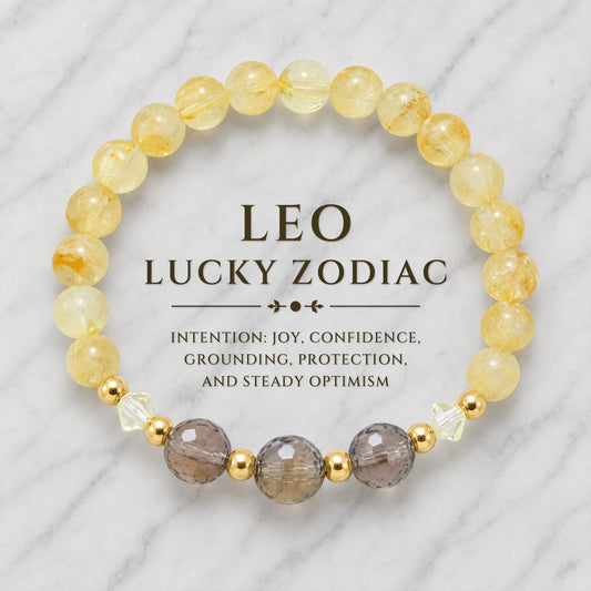 Leo Lucky Zodiac Trio Crystal Bracelet