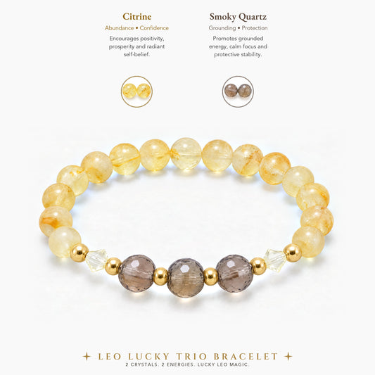 Leo Lucky Zodiac Trio Crystal Bracelet