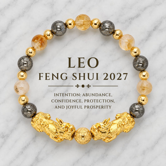Leo Zodiac Feng Shui Double Pixiu Bracelet