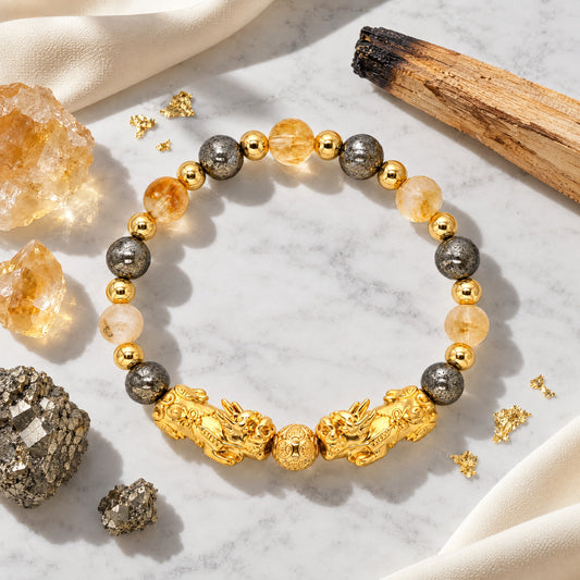 Leo Zodiac Feng Shui Double Pixiu Bracelet