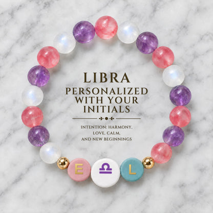Libra Initial Charm Bracelet