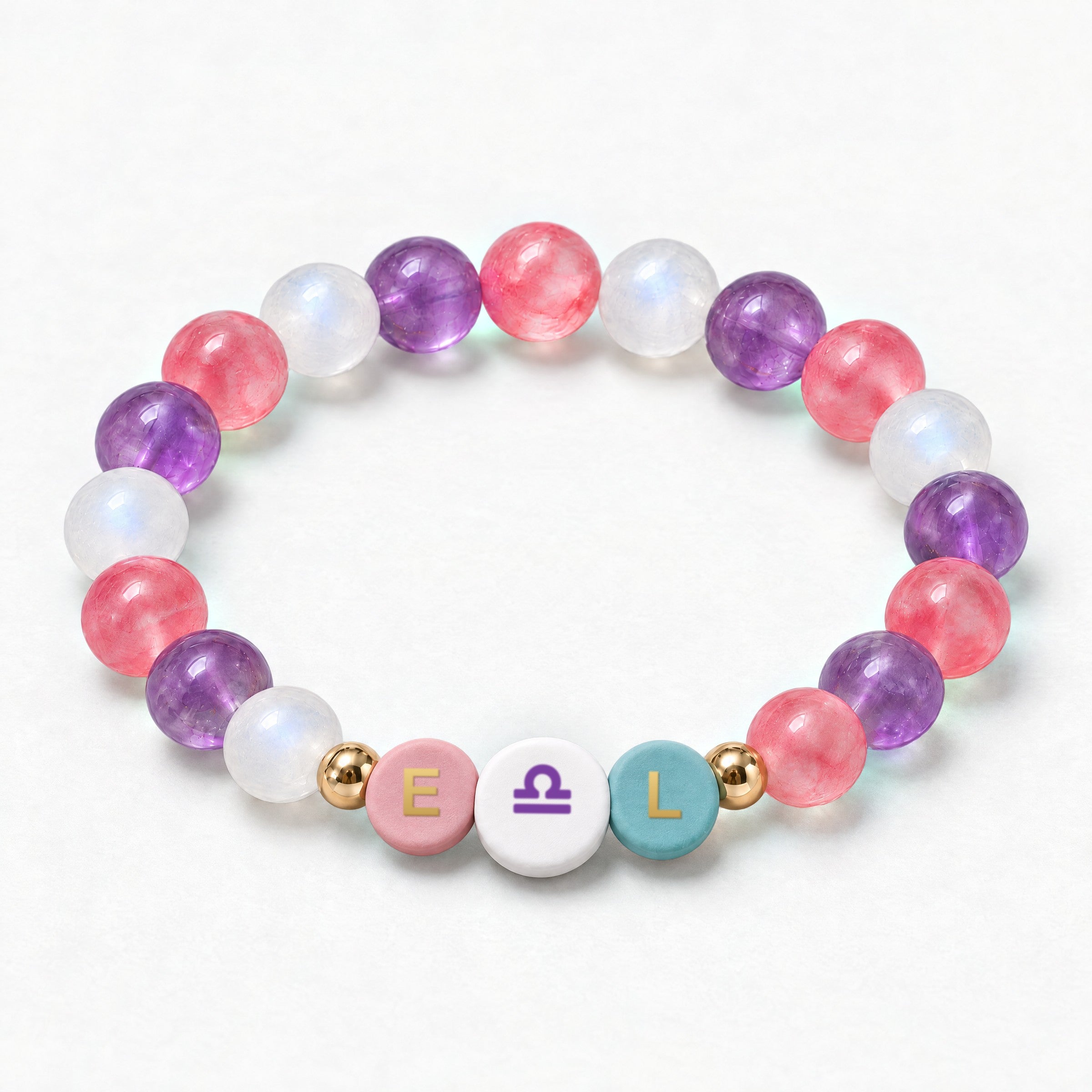 Libra Initial Charm Bracelet