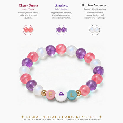 Libra Initial Charm Bracelet