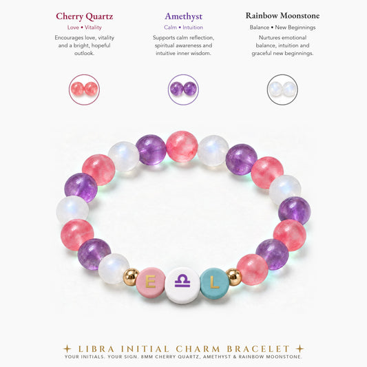 Libra Initial Charm Bracelet