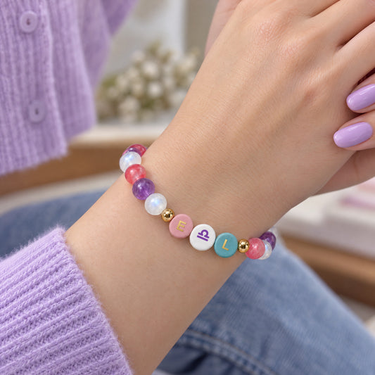 Libra Initial Charm Bracelet
