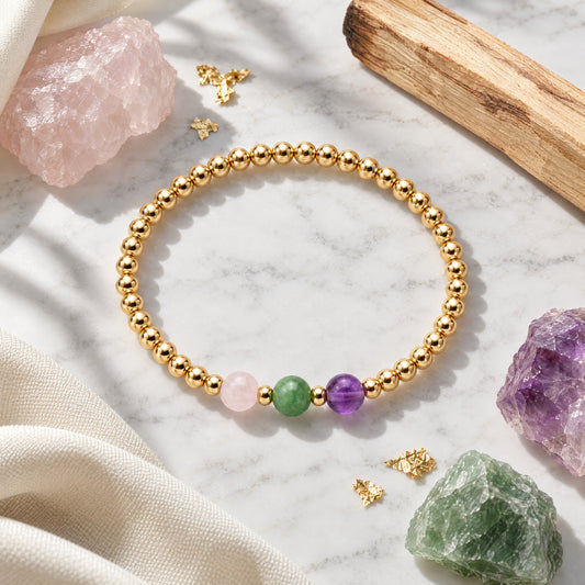 Libra Love and Money Golden Bracelet With REAL Gold