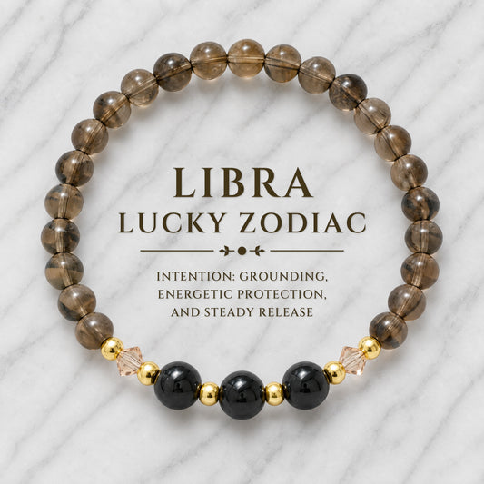 Libra Lucky Zodiac Trio Crystal Bracelet