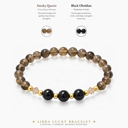 Libra Lucky Zodiac Trio Crystal Bracelet