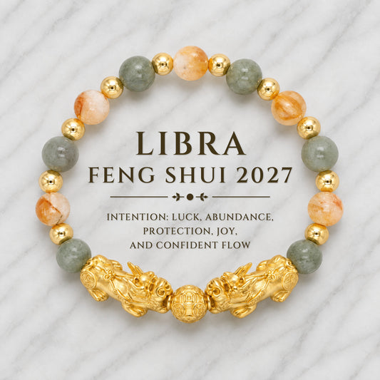 Libra Zodiac Feng Shui Double Pixiu Bracelet