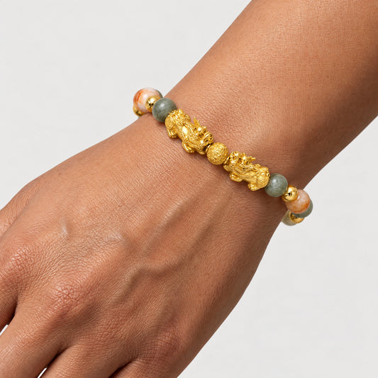 Libra Zodiac Feng Shui Double Pixiu Bracelet