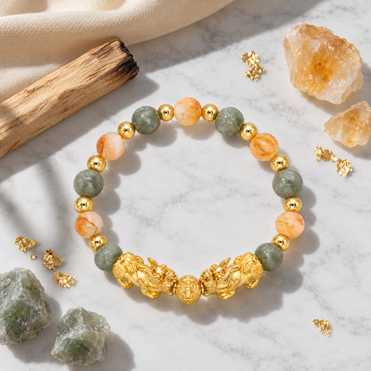 Libra Zodiac Feng Shui Double Pixiu Bracelet